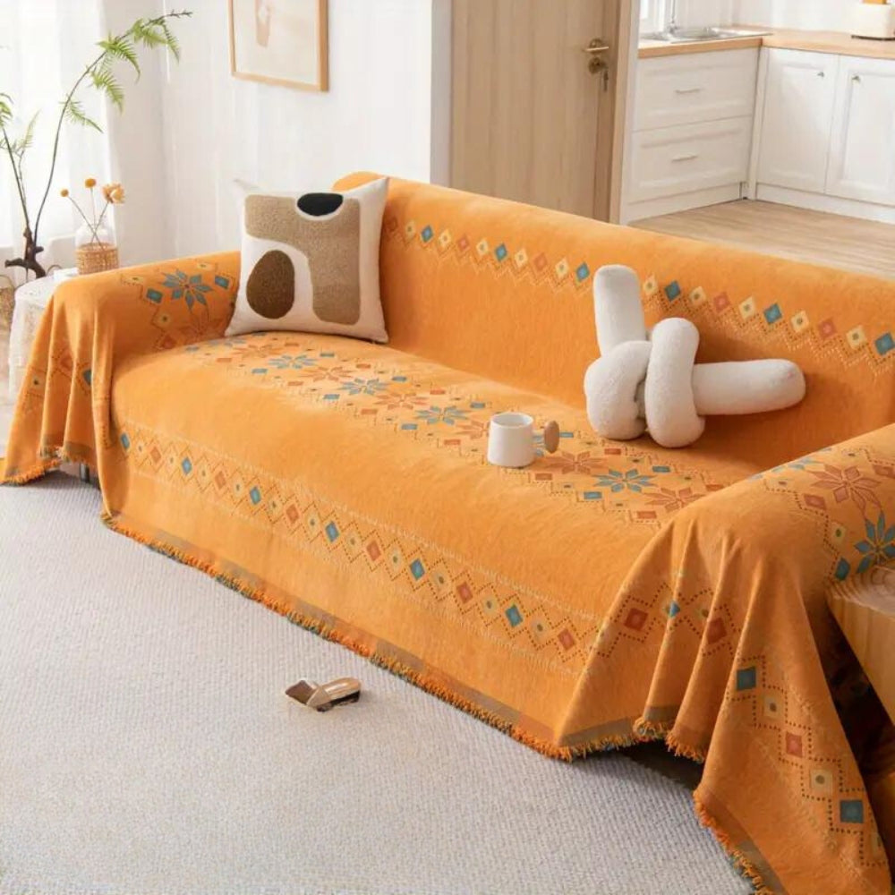 Boho Sofa Cover Non Slip Tassels
