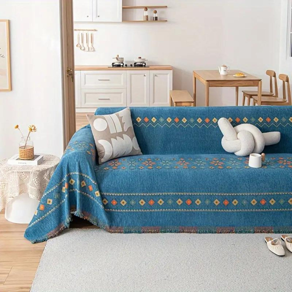 Boho Sofa Cover Non Slip Tassels