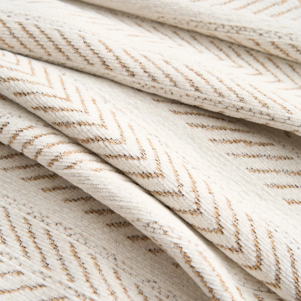 Herringbone Chenille Sofa Cover Tassels