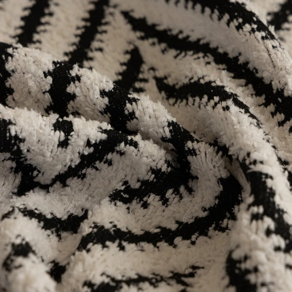Herringbone Sofa Cover Tassel Throw