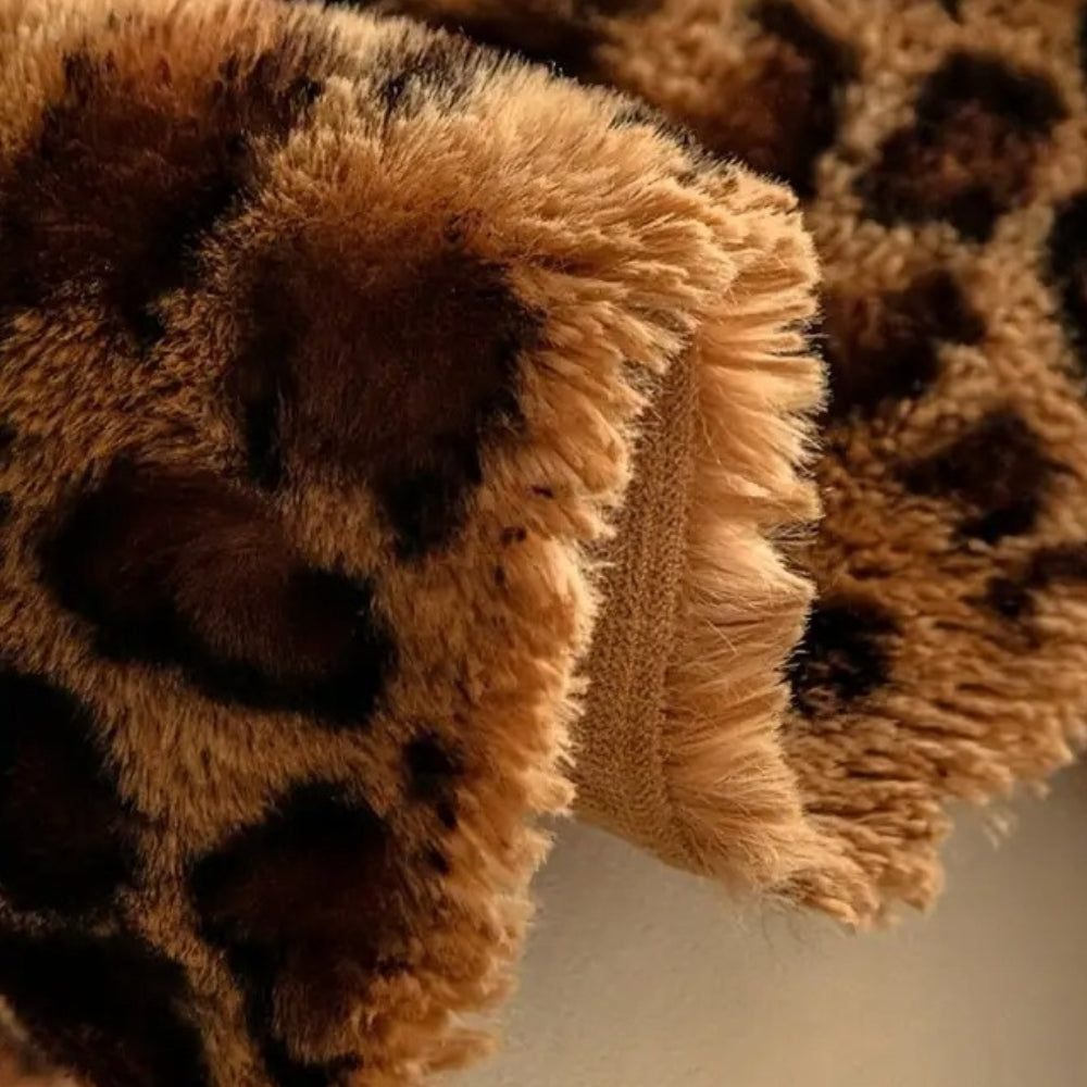 Leopard Print Sofa Cover Plush
