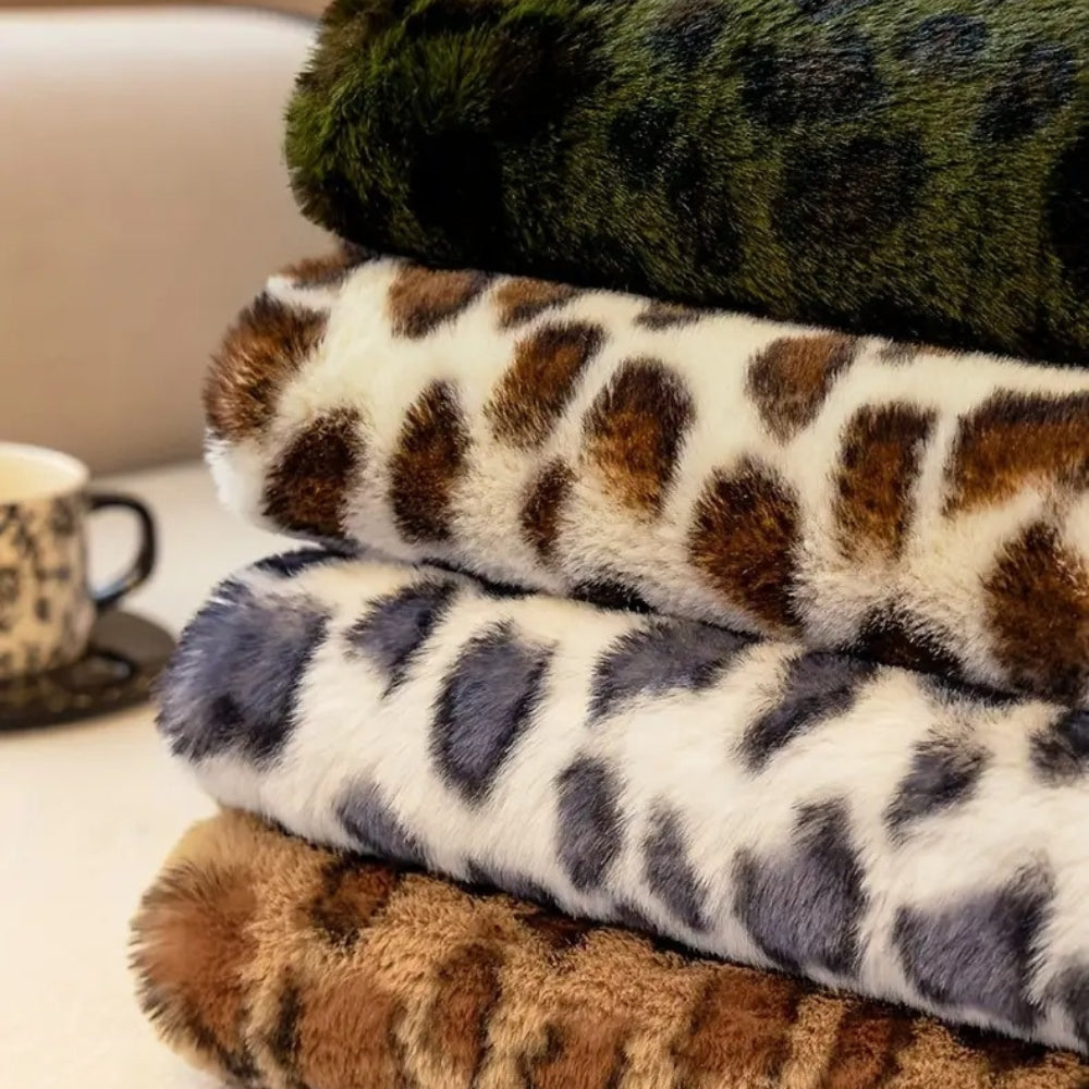 Leopard Print Sofa Cover Plush