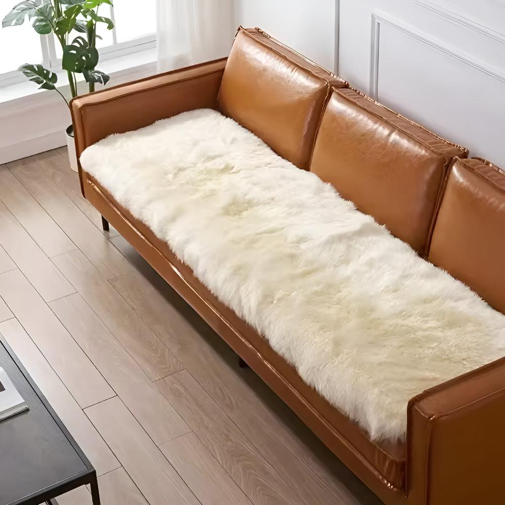 Faux Fur Couch Cover Anti Slip Plush