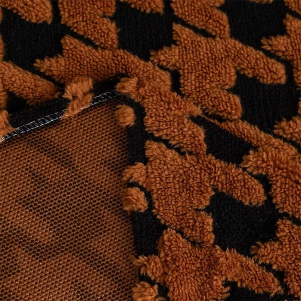 Houndstooth Plush Sofa Cover Non Slip