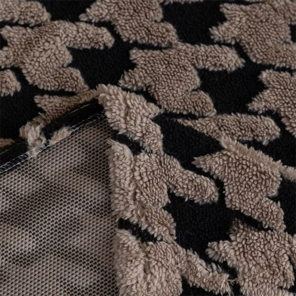 Houndstooth Plush Sofa Cover Non Slip