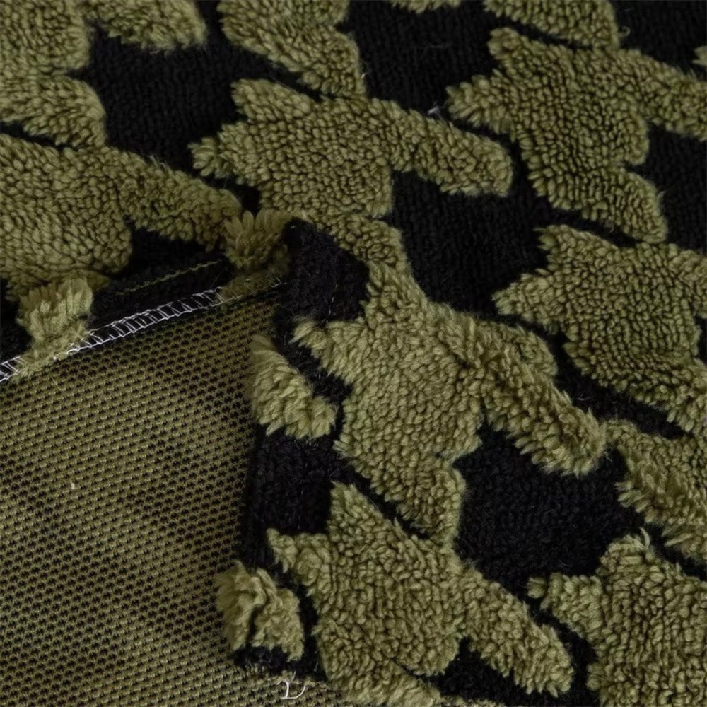 Houndstooth Plush Sofa Cover Non Slip