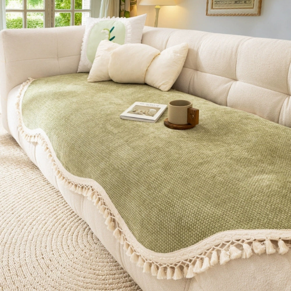 Chenille Sofa Cover Tassel Non Slip