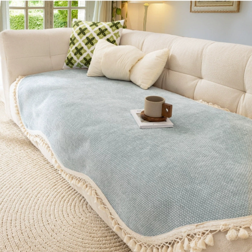 Chenille Sofa Cover Tassel Non Slip