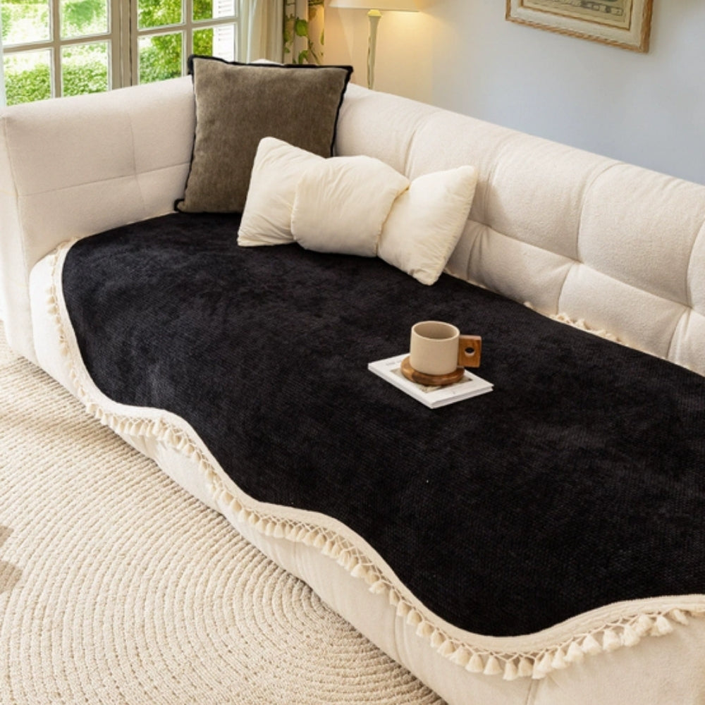 Chenille Sofa Cover Tassel Non Slip
